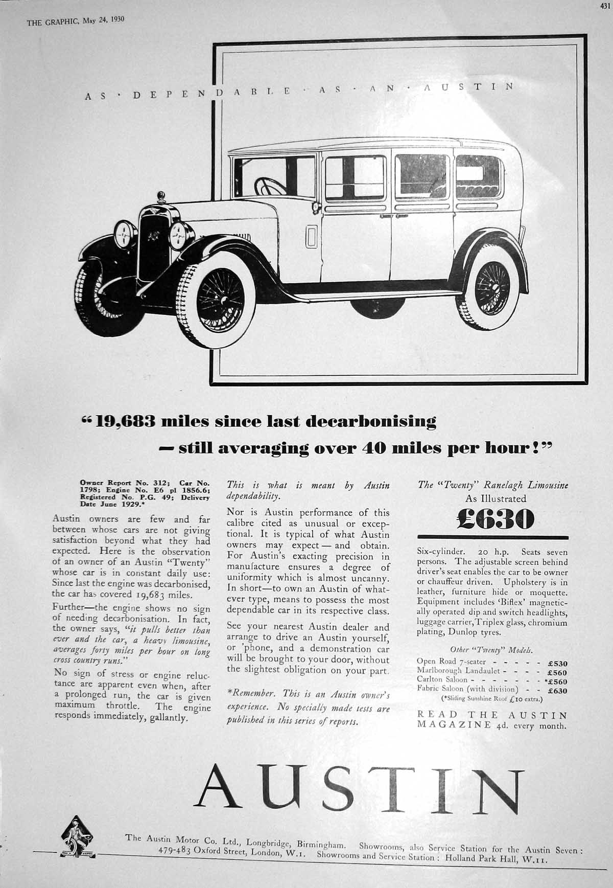 Old 1930 Austin Motor Car Company Birmingham Rover Meteor Works Coven 20th
