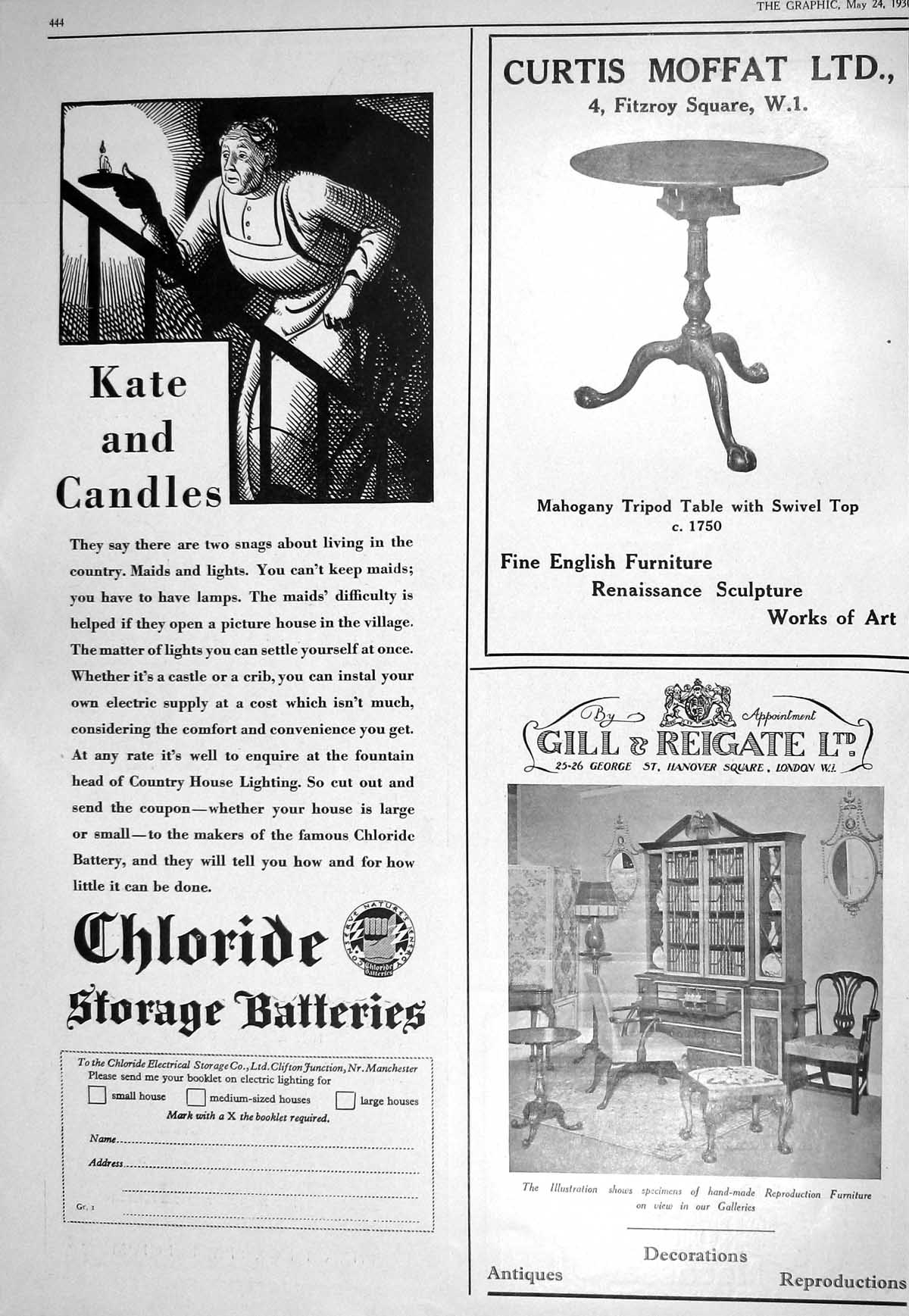 Old 1930 Chloride Storage Batteries Curtis Moffat Gill Reigate Kestos 20th