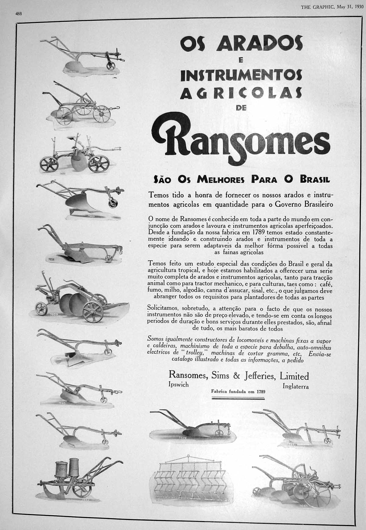 Old 1930 Ransomes Sims Jefferies Agriculture Warings Oxford Street Lo 20th
