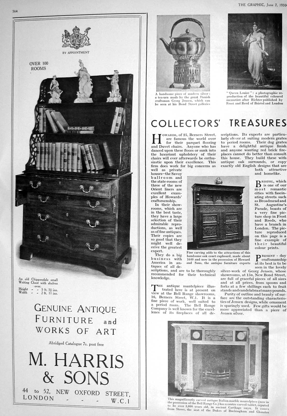 Old 1930 Harris Furniture Mantelpiece Cupboard Jensen Lady Anstruther 20th