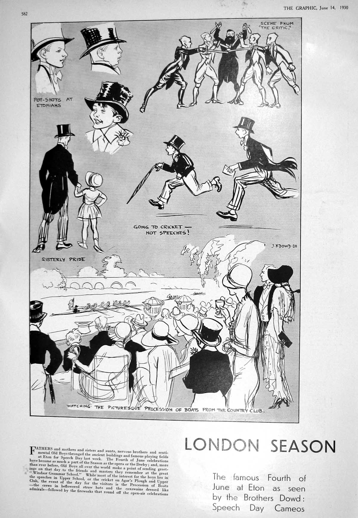 Old 1930 London Cricket Eton Dowd Club Boats Bridge Boca Ships Senor 20th