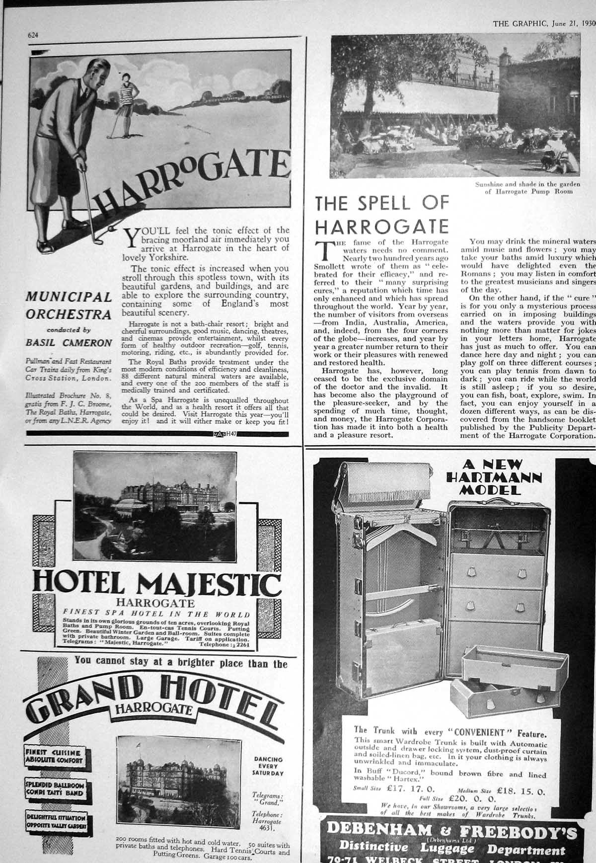 Old 1930 Harrogate Hotel Majestic Debenham Freebody Railway England S 20th