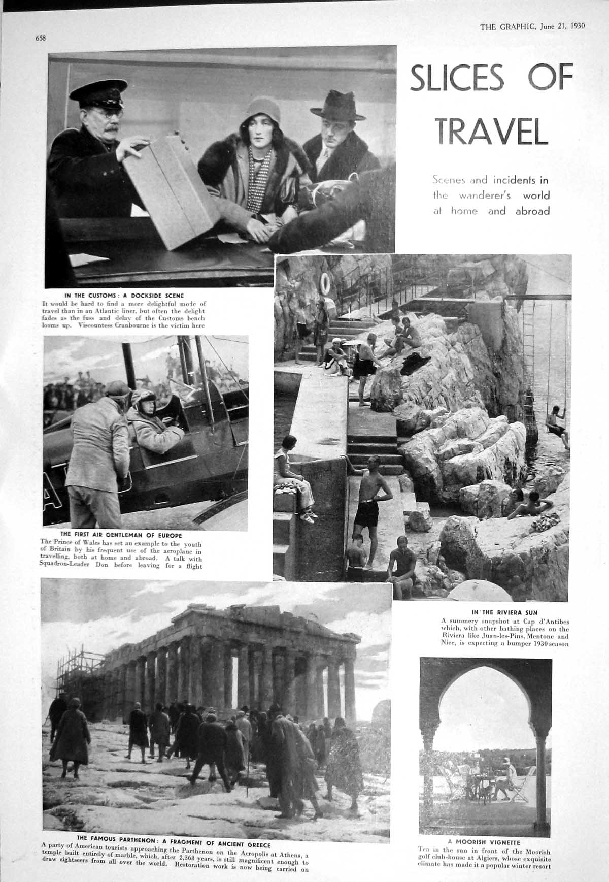Old 1930 Travel Parthenon Athens Prince Wales Cranbourne Ladies Playi 20th