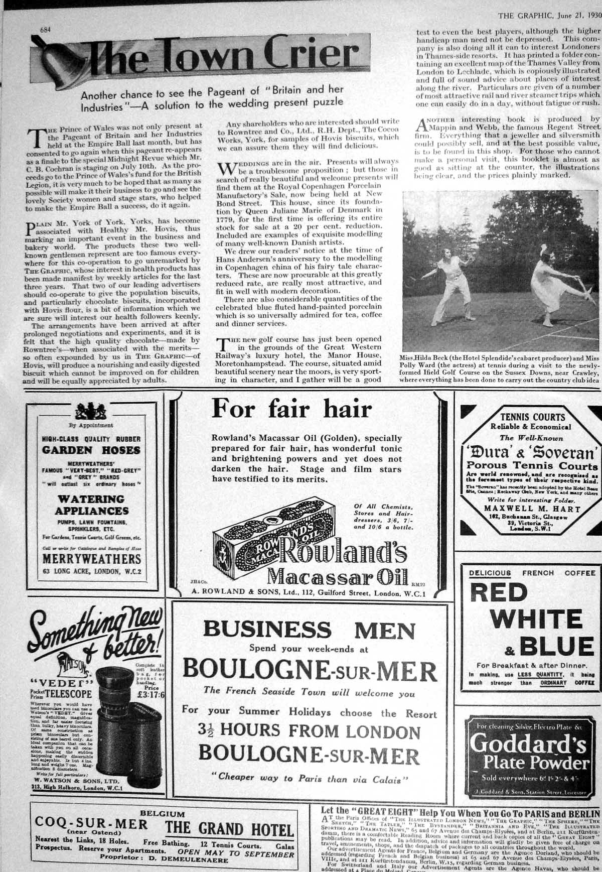 Old 1930 Hilda Beck Polly Ward Tennis Solignum Pan Yan Pickle Vapex H 20th