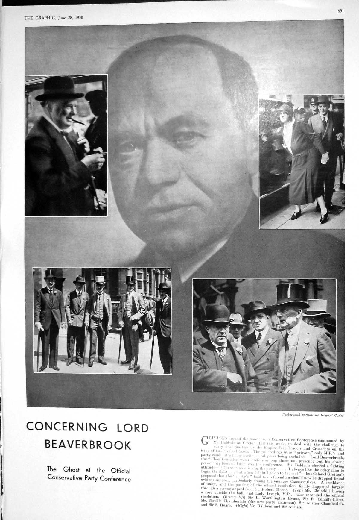 Old 1930 Lord Beaverbrook Conservative Party Baldwin India Sikh Bikan 20th