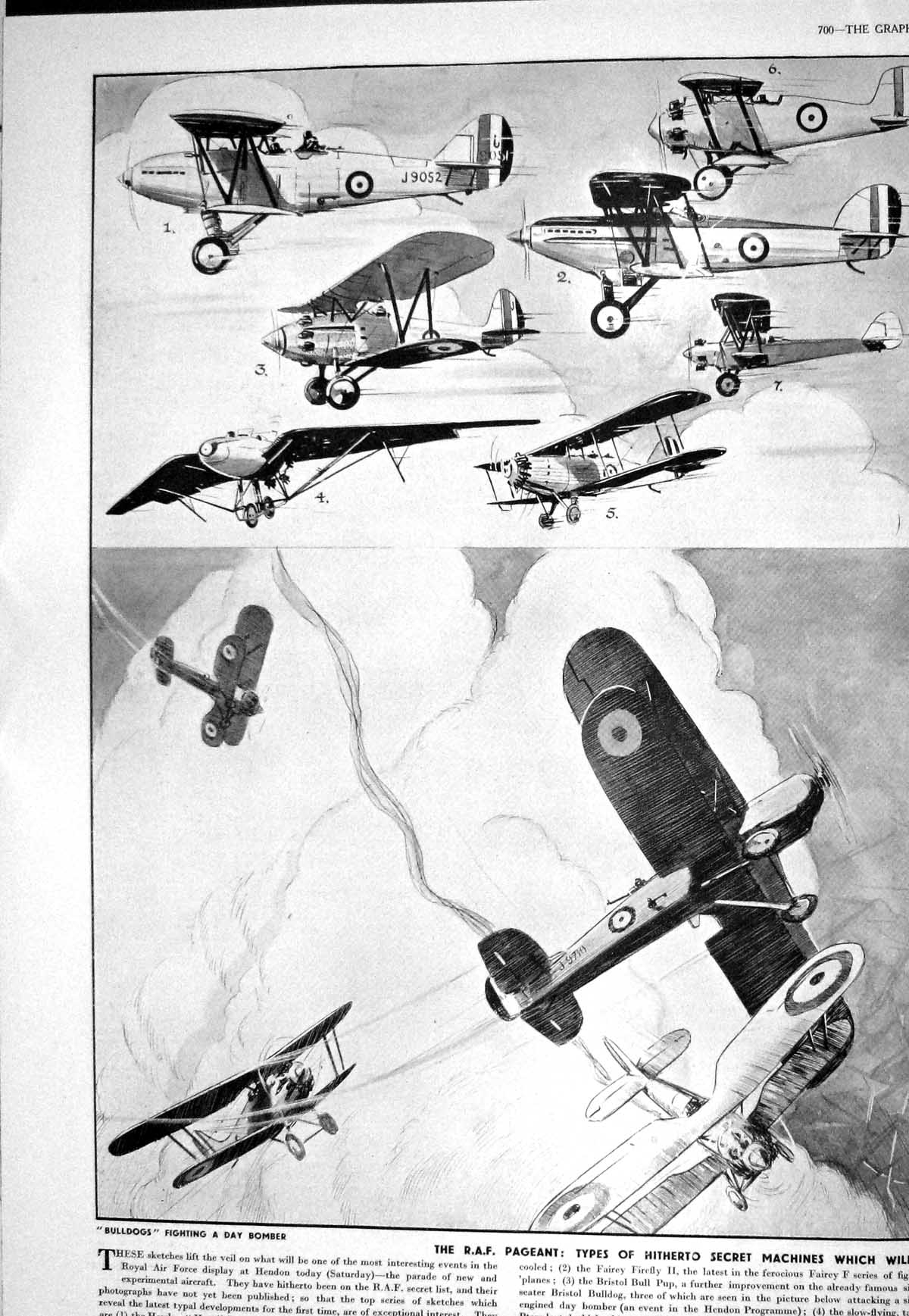 Old 1930 R.A.F. Pageant Hitherto Machines Aeroplane Hendon Firefly Bu 20th