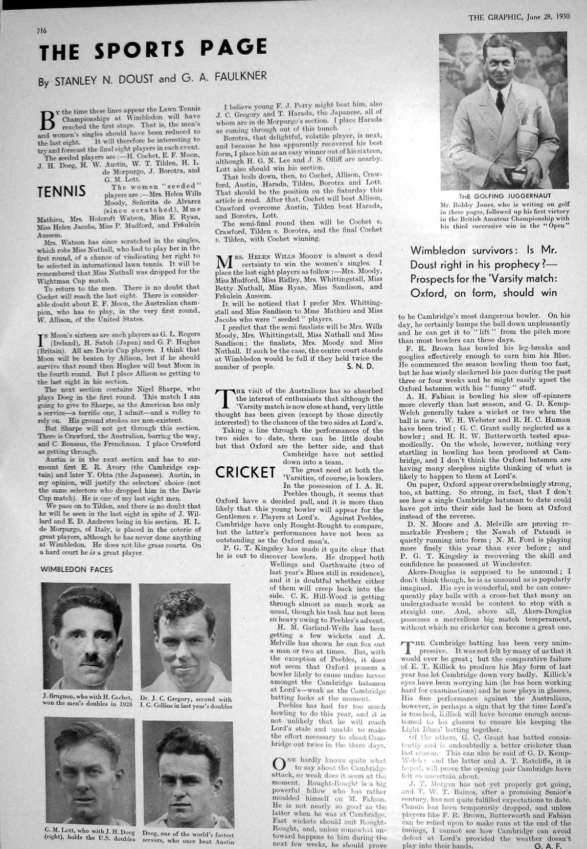Old 1930 Golf Bobby Jones Brugnon Gregory Lott Doeg Caledonian Ball G 20th