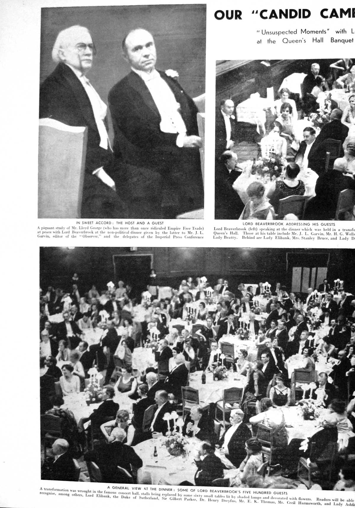 Old 1930 Empire Dinner Lloyd George Beaverbrook Dreyfus Thomas Garvin 20th