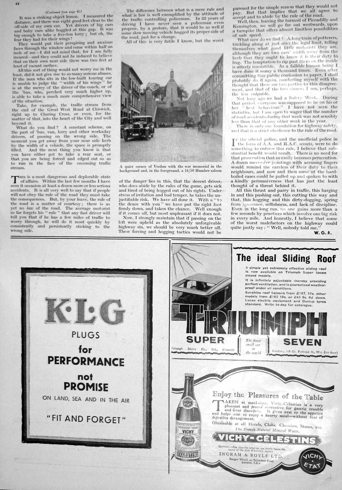 Old 1930 Verdun War Memorial Humber Motor Car Triumph British Petrole 20th