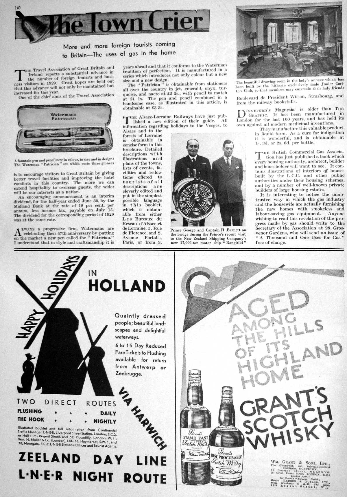 Old 1930 Prince George Captain Barnett Waterman Pen Carlton Club Schw 20th
