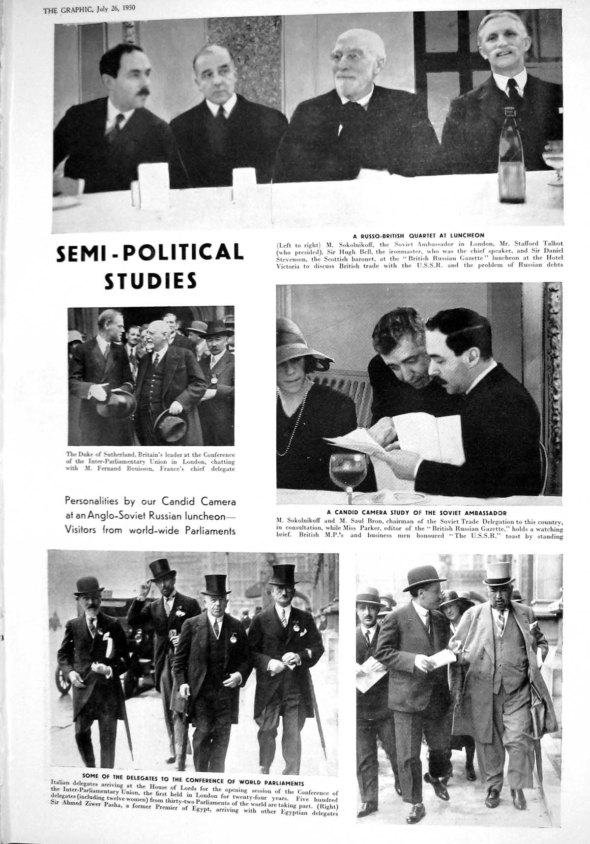 Old 1930 Duke Sutherland Sokolnikoff Pasha Talbot Bell Stevenson Japa 20th