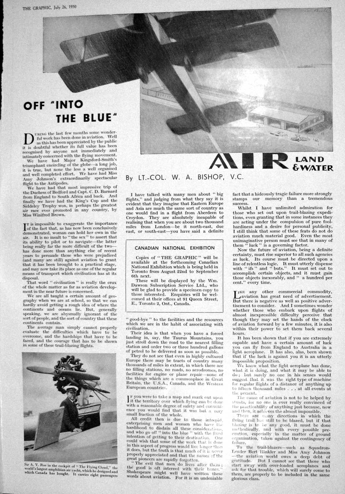 Old 1930 Aeroplane Rose Flying Cloud Amphibian Air Yacht Noble Ohn Ma 20th