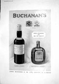 Antique Old Print 1930 James Buchanan Scotch Whisky Liner Ship Calgaric Train