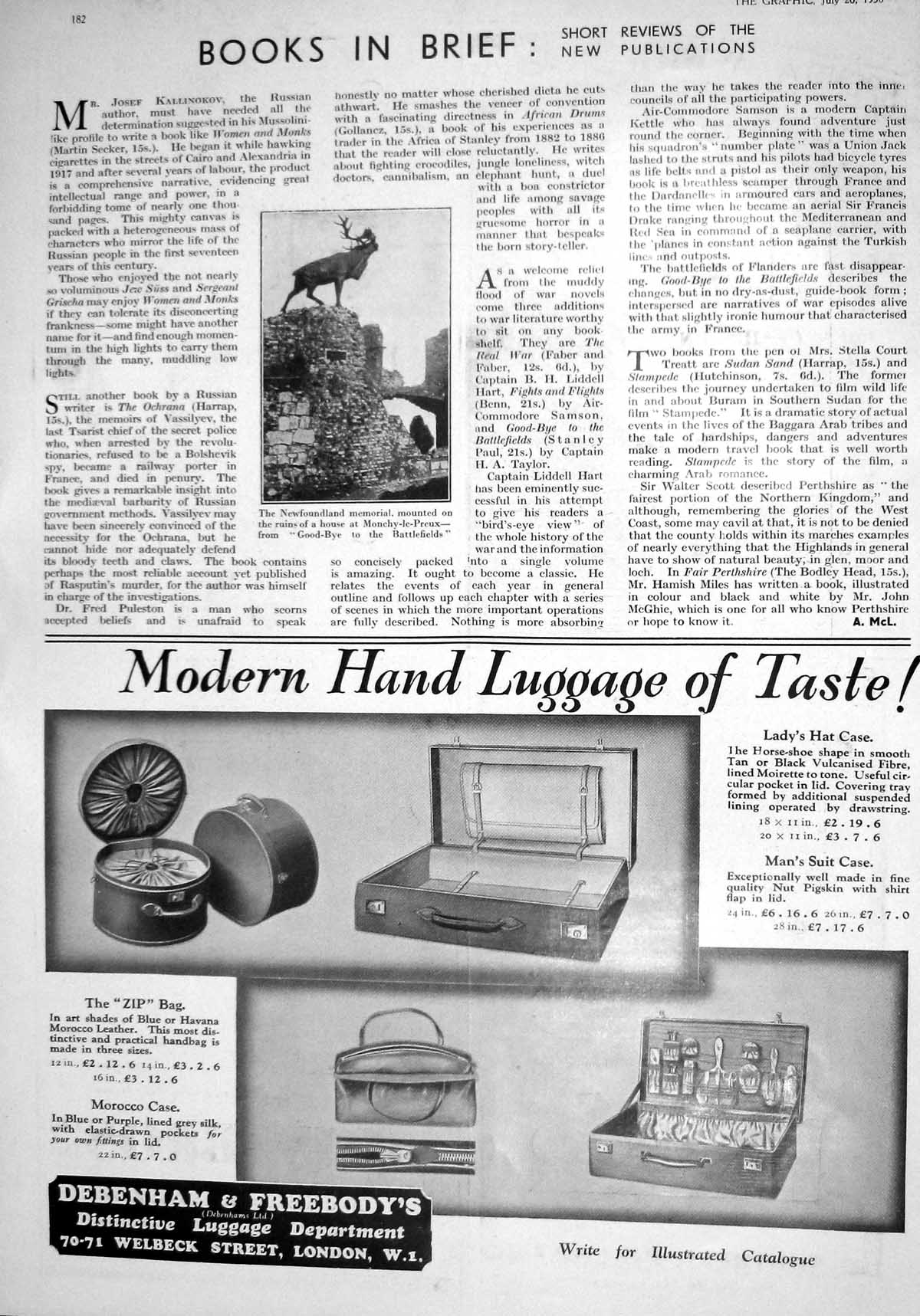 Antique Print 1930 Newfoundland Memorial Monchy-Le-Preux Debenham Pepsodent