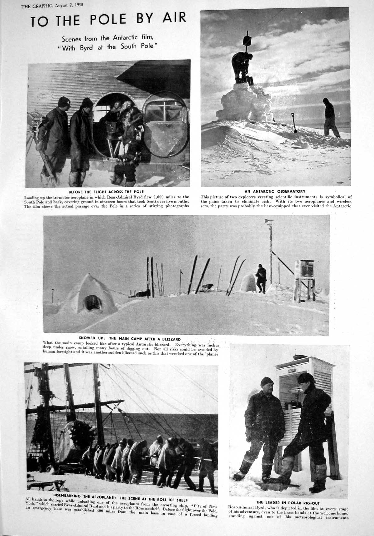 Old 1930 Antarctic Observatory South Pole Byrd Ship New York Men Dive 20th