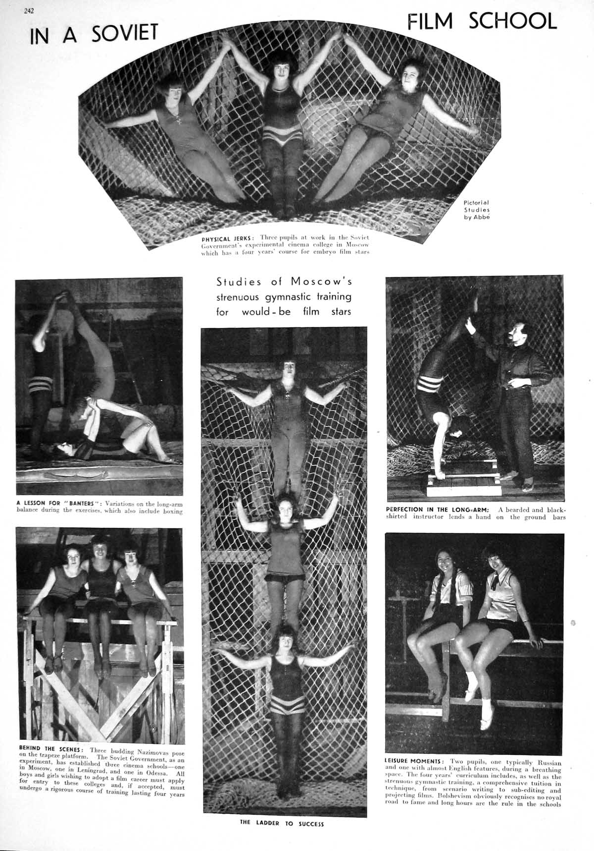 Old 1930 Soviet Film School Nazimovas Trapeze Gymnastics Polo War Sol 20th