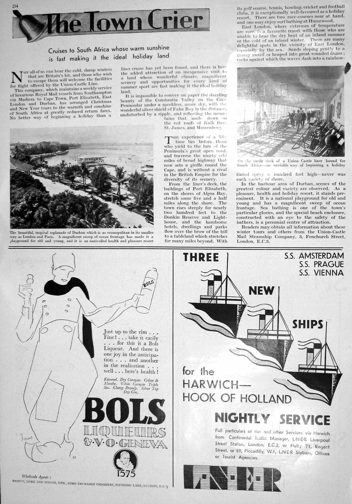 Old 1930 Union Castle Liner Ship Esplanade Durban L-N-E-R Vienna Prag 20th