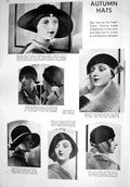 Old 1930 Autumn Hats Petersham Berets Black Velour Molyneux Felt Skul 20th