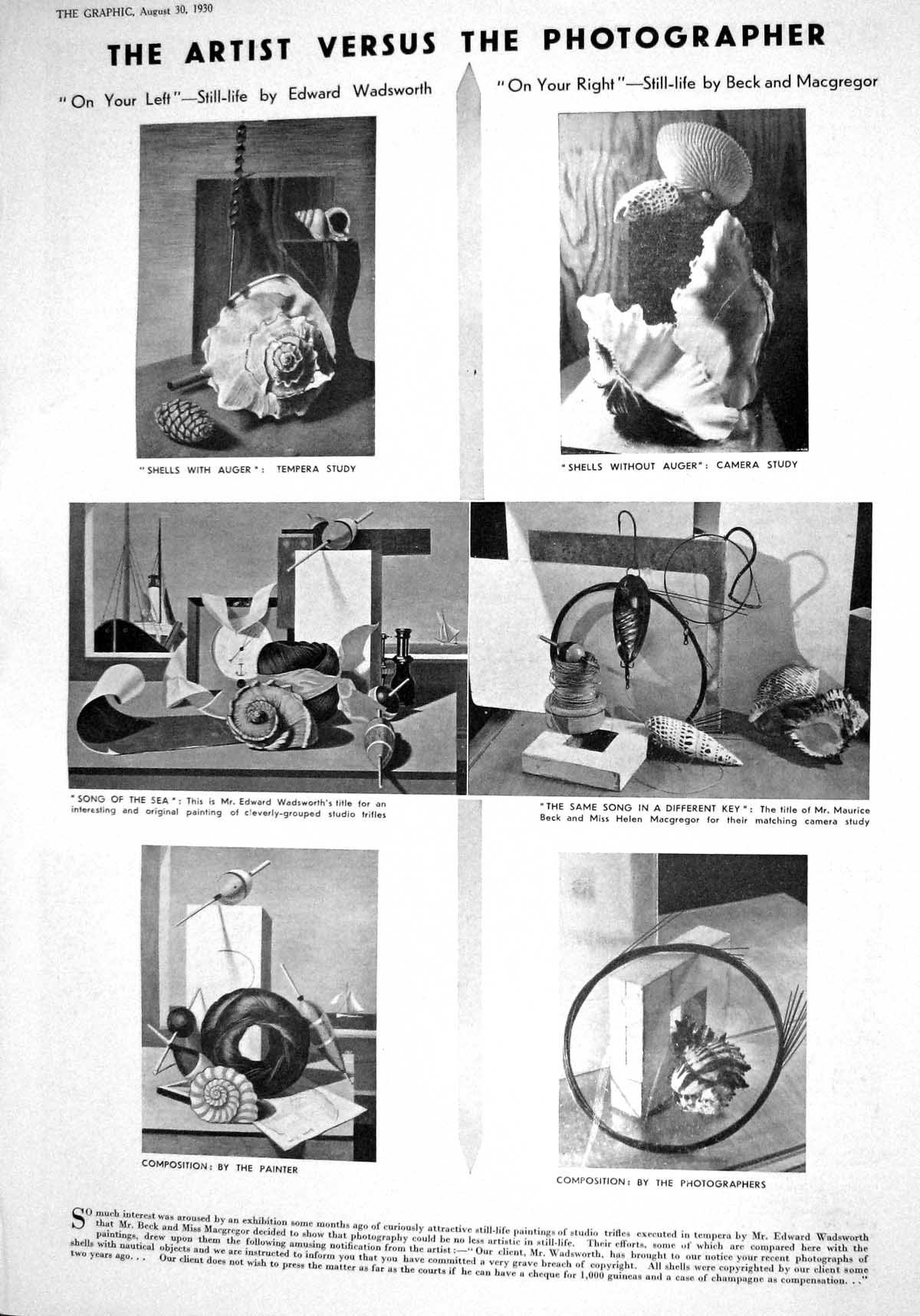 Old 1930 Shells Auger Wadsworth Beck Macgregor Photo Art Montagu Norm 20th