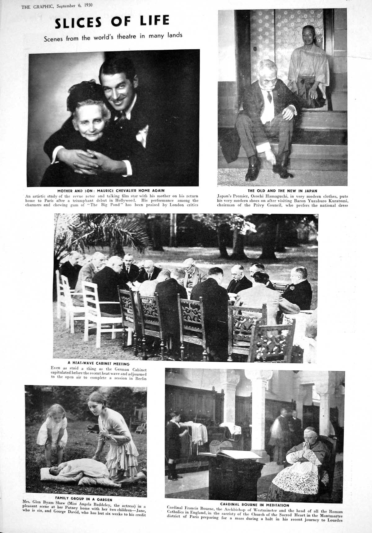 Old 1930 Theatre Japan Hamaguchi Baddeley Cardinal Bourne Lord Irwin 20th