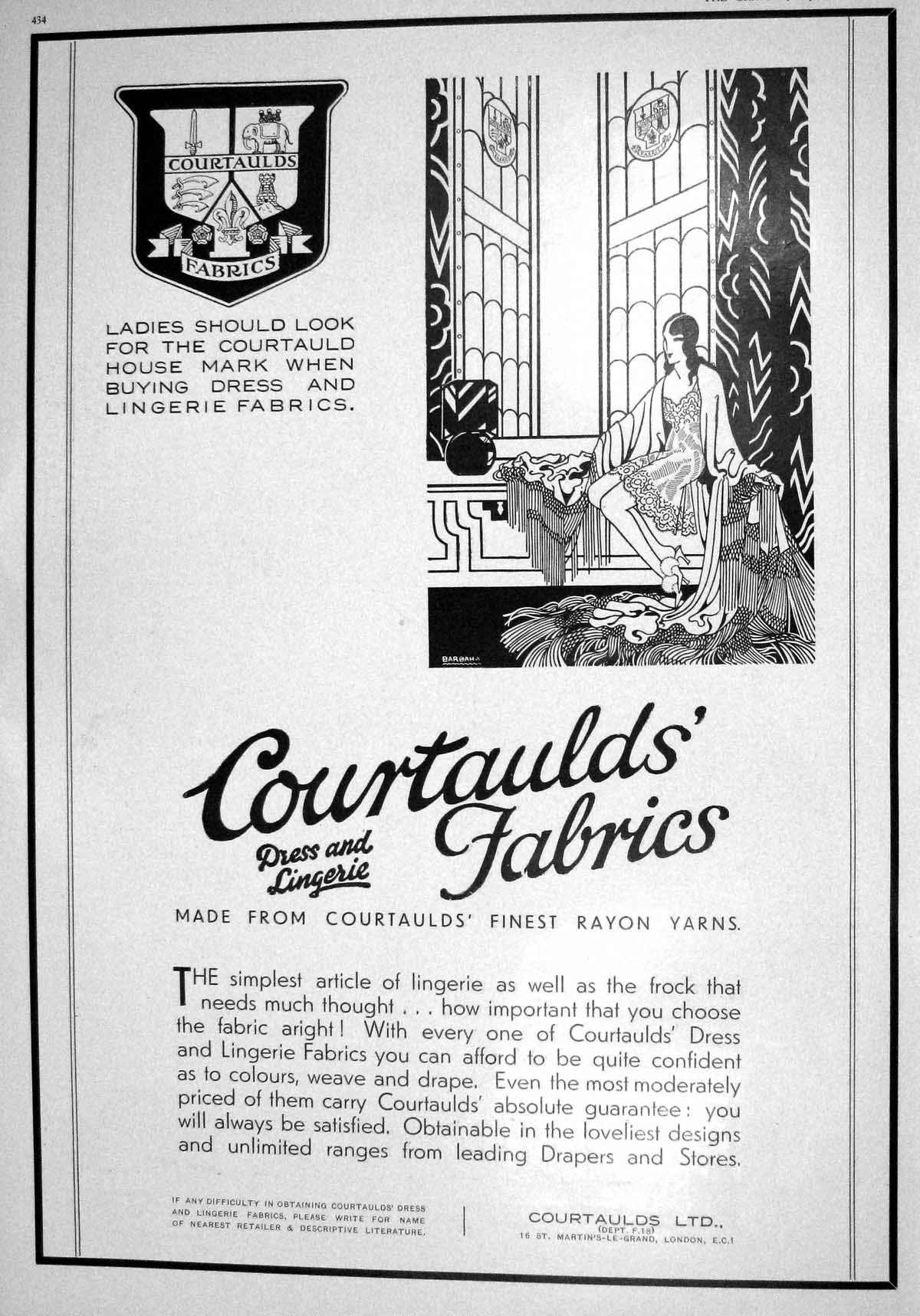 Old 1930 Advertisement Courtaulds Fabrics Reszke Non-Coupon Cigarette 20th