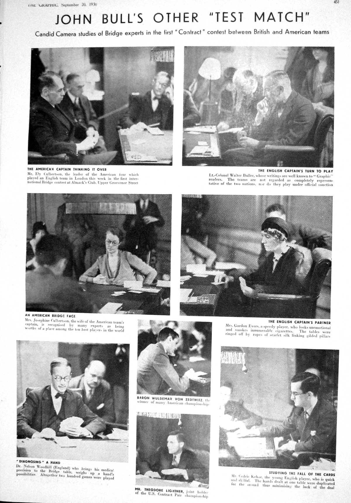Old 1930 Cricket Culbertson Buller Evers Zedtwitz Woodhill Kehoe Brae 20th