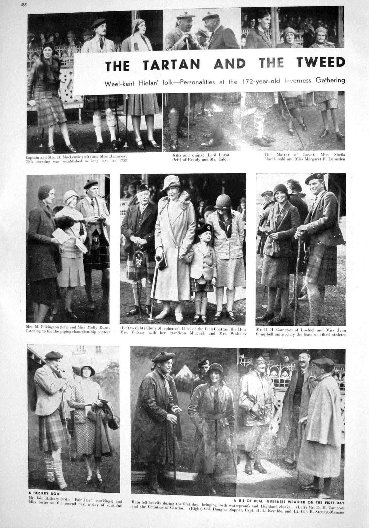 Old 1930 Inverness Games Mackenzie Pilkington Macpherson Cameron Sham 20th