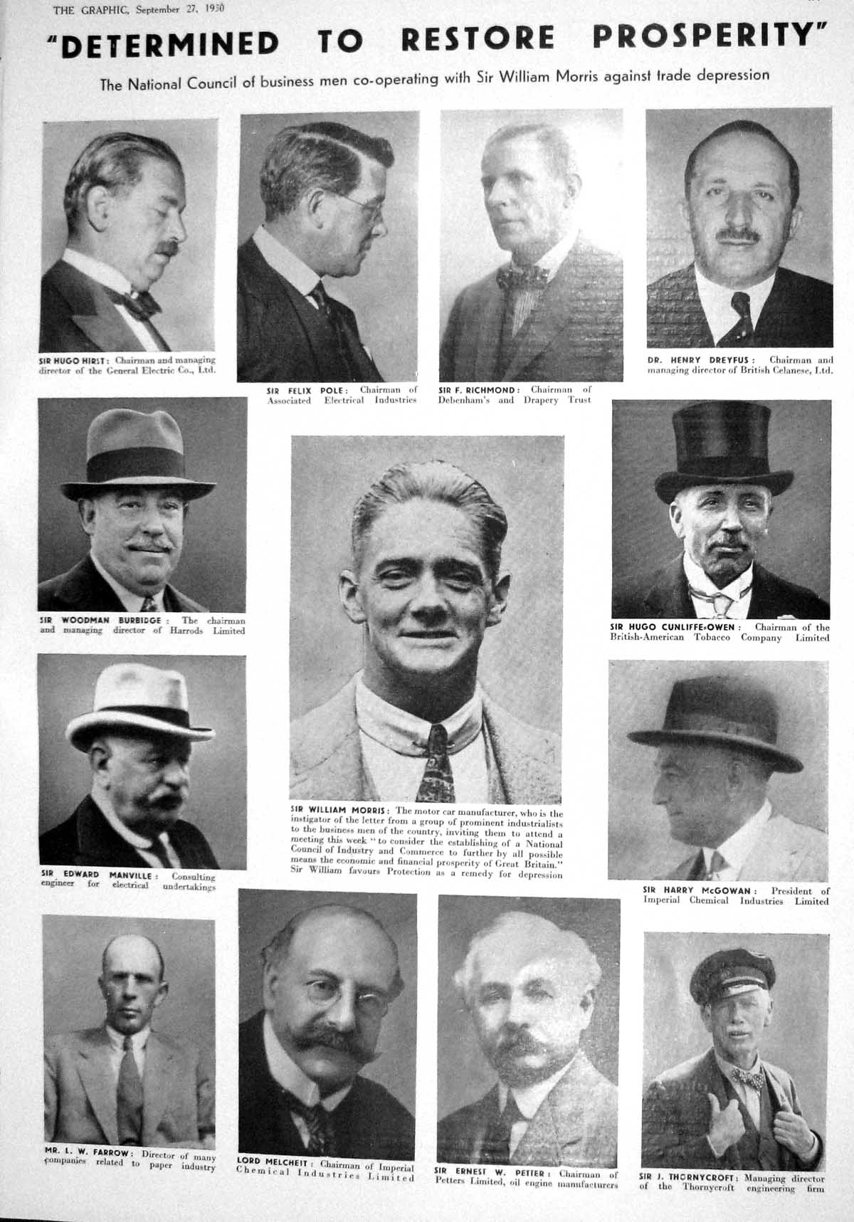 Old 1930 Pole Dreyfus Morris Cunliffe-Owen Hirst Manville Farrow Pett 20th