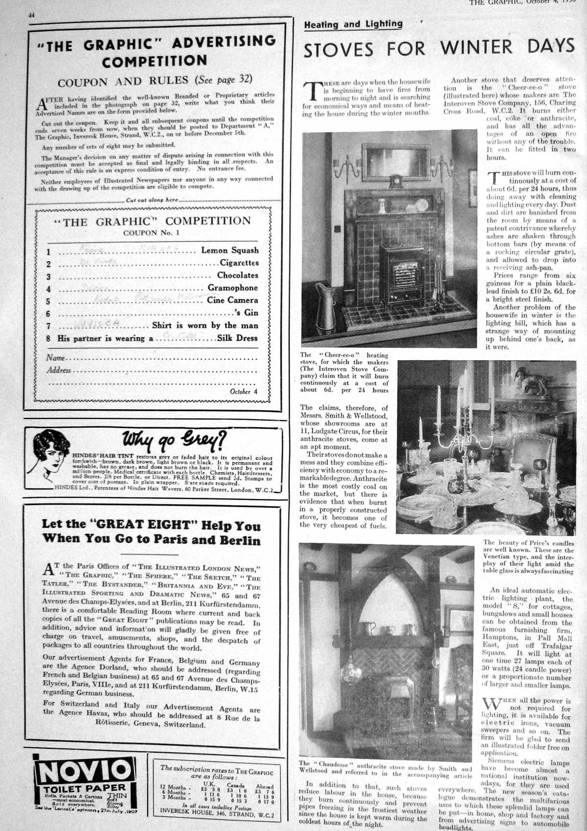 Old Print 1930 Stove Chaudesse Cheer-Ee-O Price'S Candles Gas Henry Heath 20th