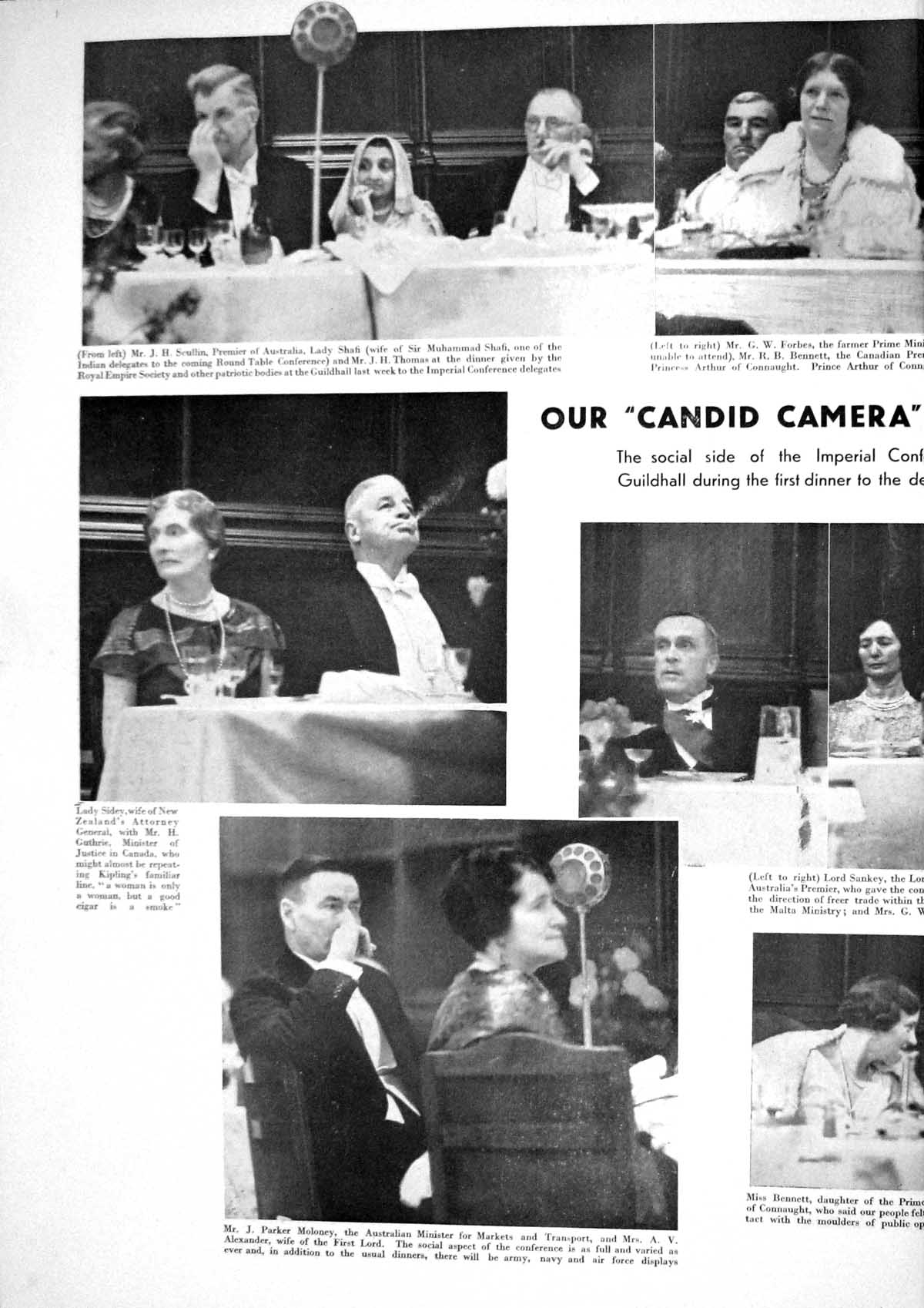 Old 1930 Guildhall Dinner Premiers Scullin Sidey Moloney Bennett Benn 20th