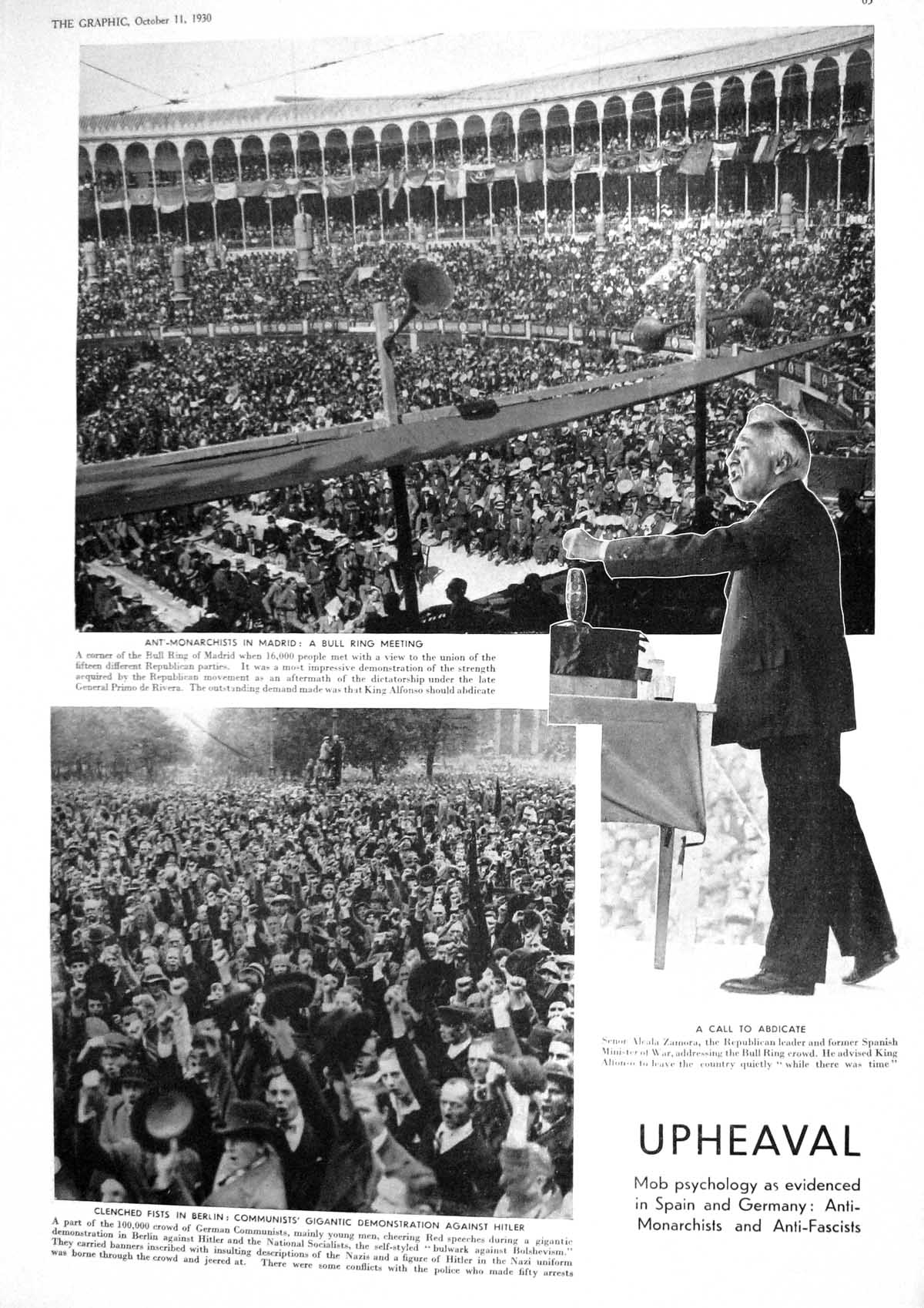 Old 1930 Anti-Monarchists Berlin Bull Ring Madrid Senator Marconi Yac 20th