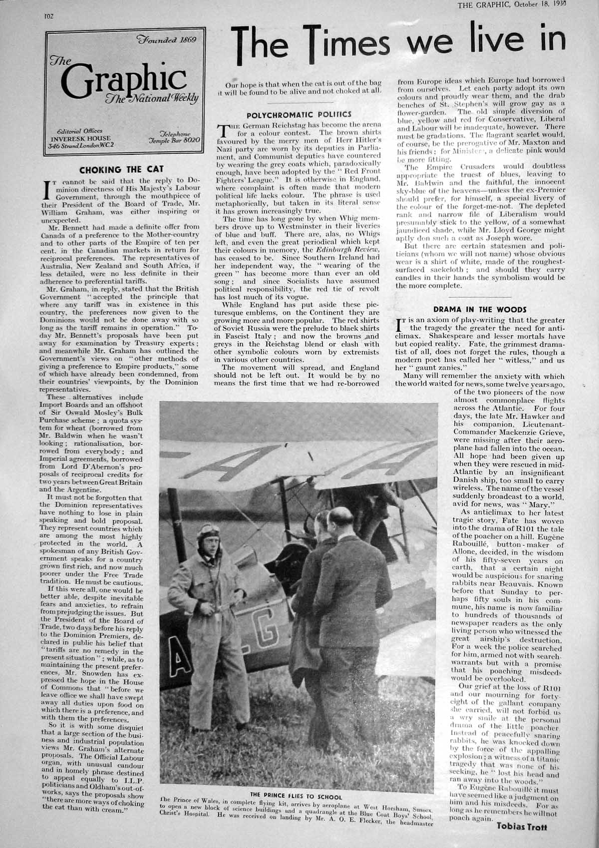 Old 1930 Prince Wales Flying Kit Aeroplane Horsham Sussex Flecker Mac 20th