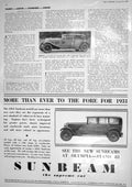 Old Print 1930 Bentley Motor Car Sunbeam Standard Motor Company Coventry 20th