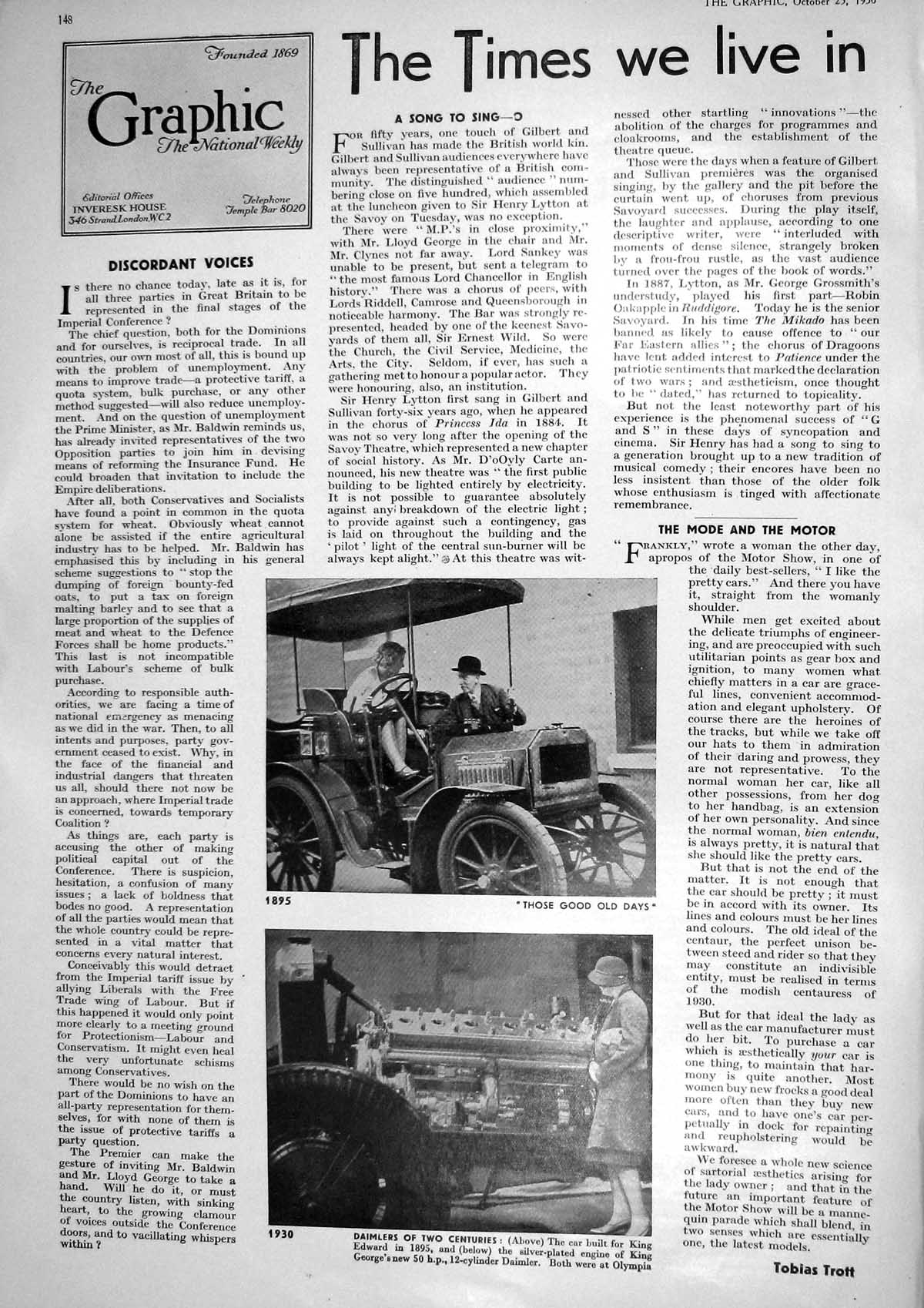 Antique Print 1930 Motor Car Daimlers King Edward George Olympia Transport 20th