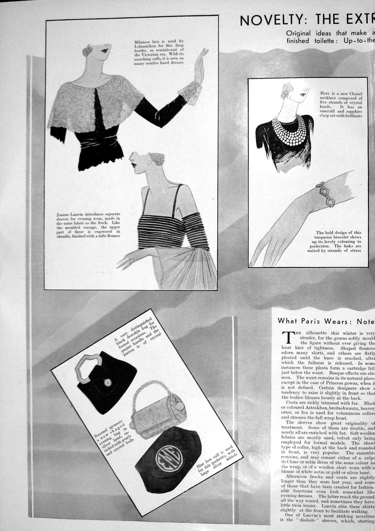 Old 1930 Ladies Fashion Lanvin Lefaurichon Necklace Paris Gardenias G 20th