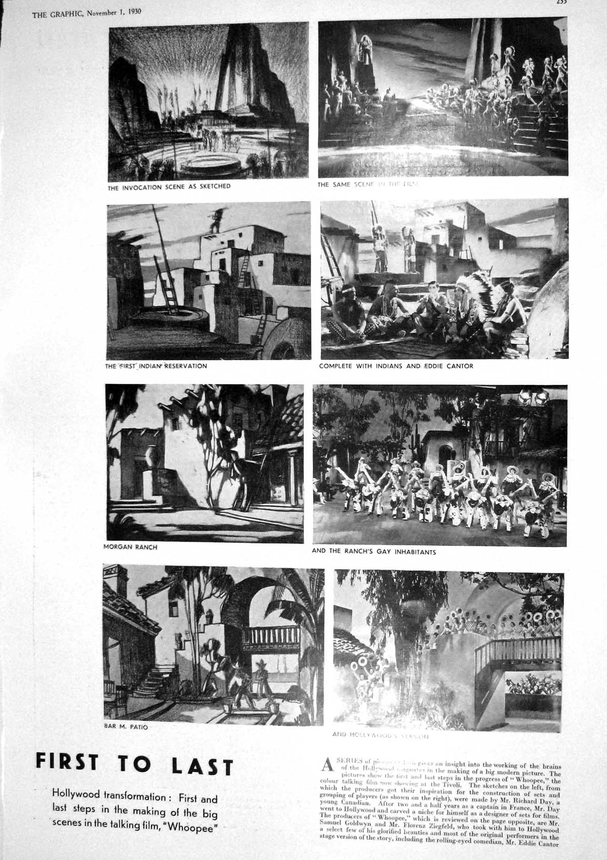 Old 1930 Hollywood Film Whoopee Cantor Morgan Ranch Patio Ladies Fash 20th
