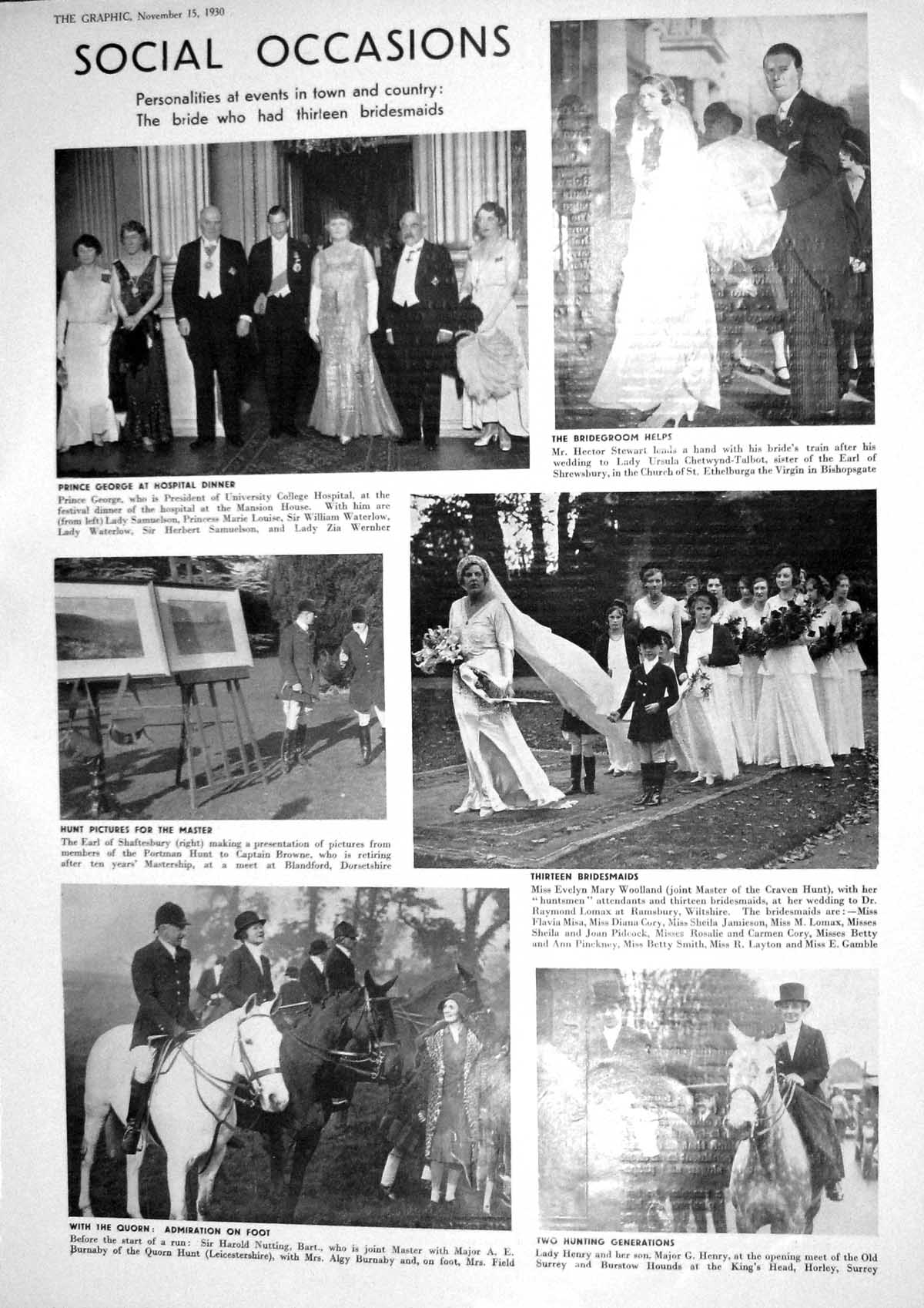 Old 1930 Prince George Hospital Wedding Stewart Woolland Quorn Hunt N 20th