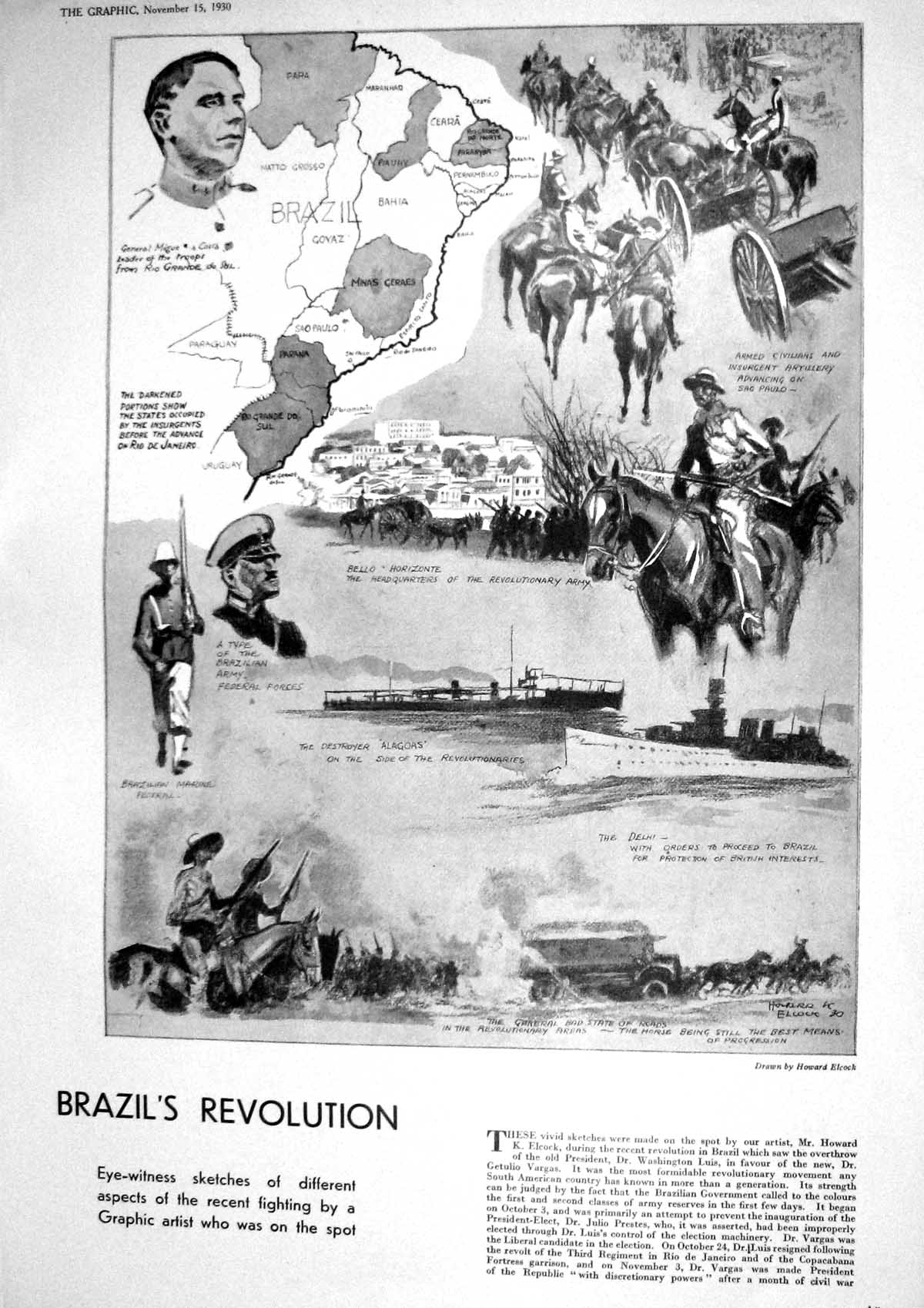 Old 1930 Brazil Revolution Costa Howard Elcock Signor Fernando Autori 20th