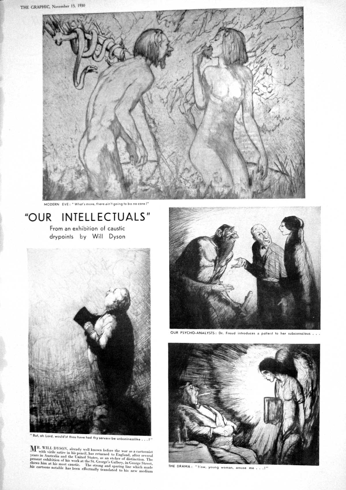 Old 1930 Will Dyson Art Caustic Drypoints Sydney Henn Valparaiso Port 20th