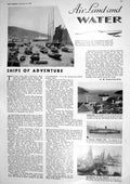 Old 1930 Azure Sea Blue Star Liner Ship Dahabeeyahs Amazon Boats Ship 20th