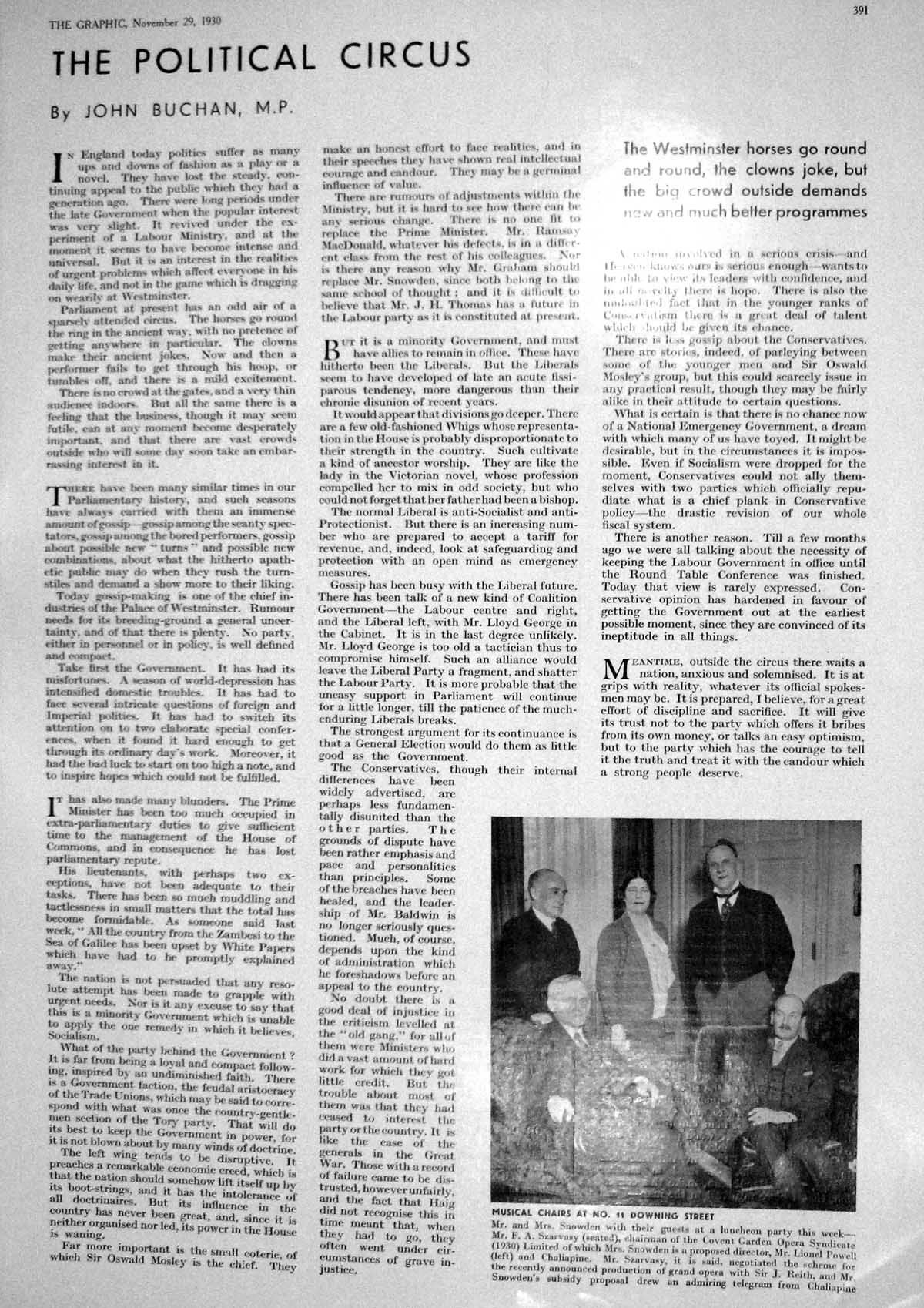 Old 1930 Downing Street Snowden Szarvasy Powell Chaliapine Reith Parl 20th
