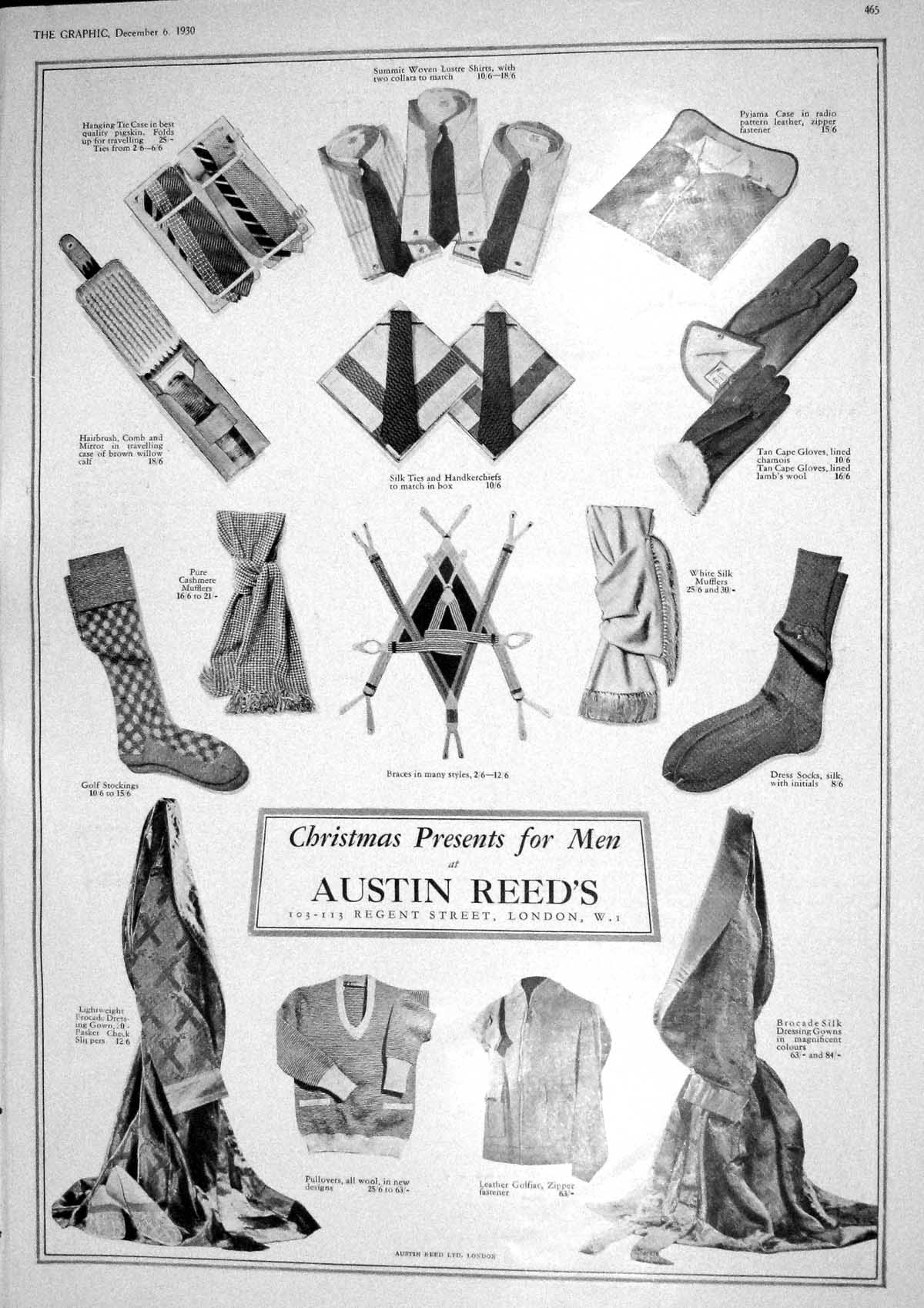 Old 1930 Austin Reed Men Golf Stockings Dressing Gown Motor Car Singe 20th