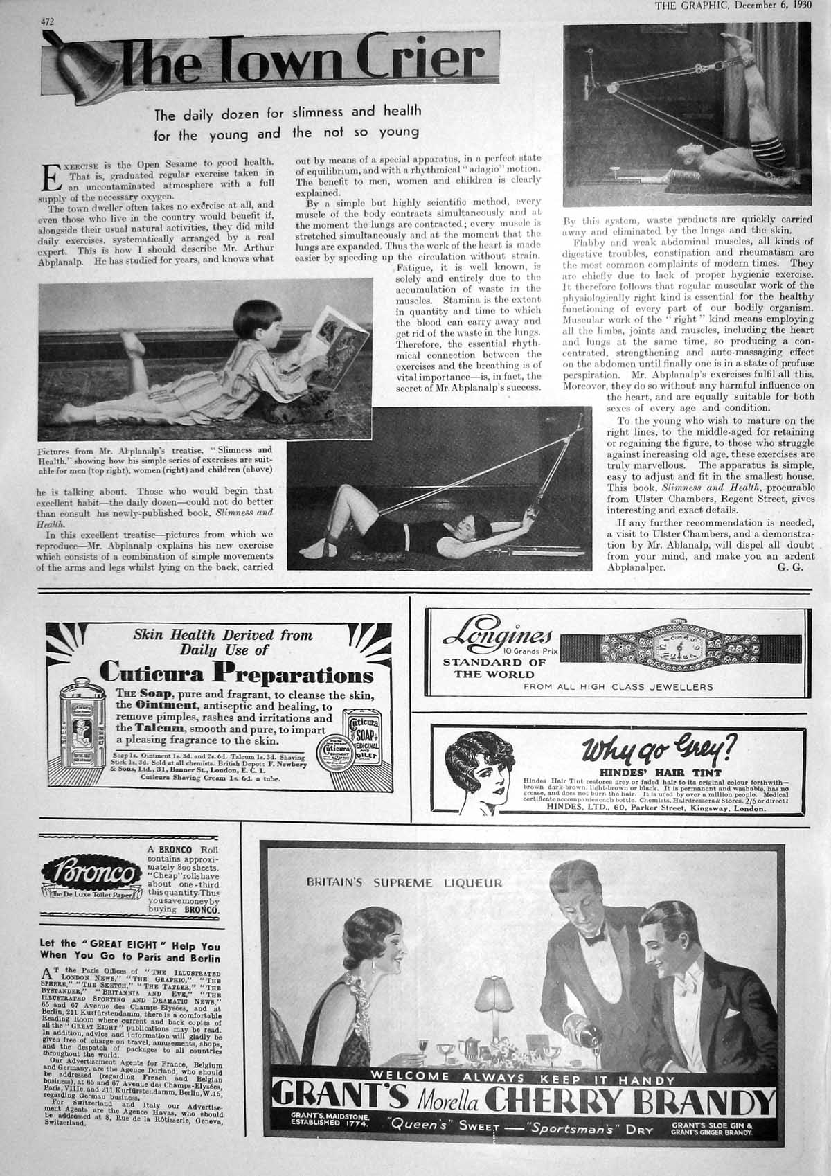 Old 1930 Abplanalp Treatise Slimness Health Exercises Grant'S Cherry 20th