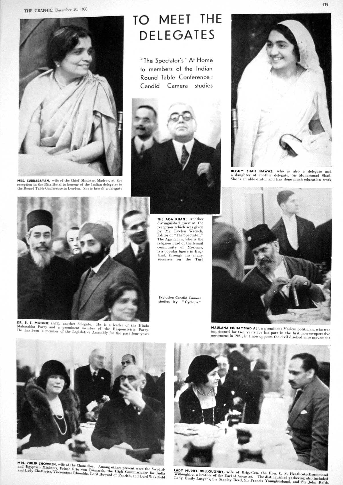 Old 1930 Subbarayan Madras Moonje Aga Khan Maulana Ali Snowden Willou 20th