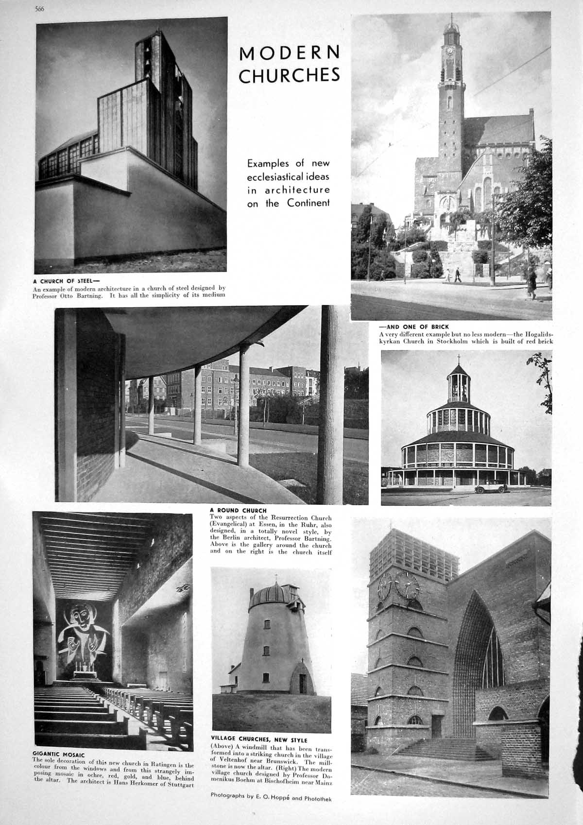 Old 1930 Church Steel Bartning Hogalids-Kyrkan Windmill Ruhr Christma 20th