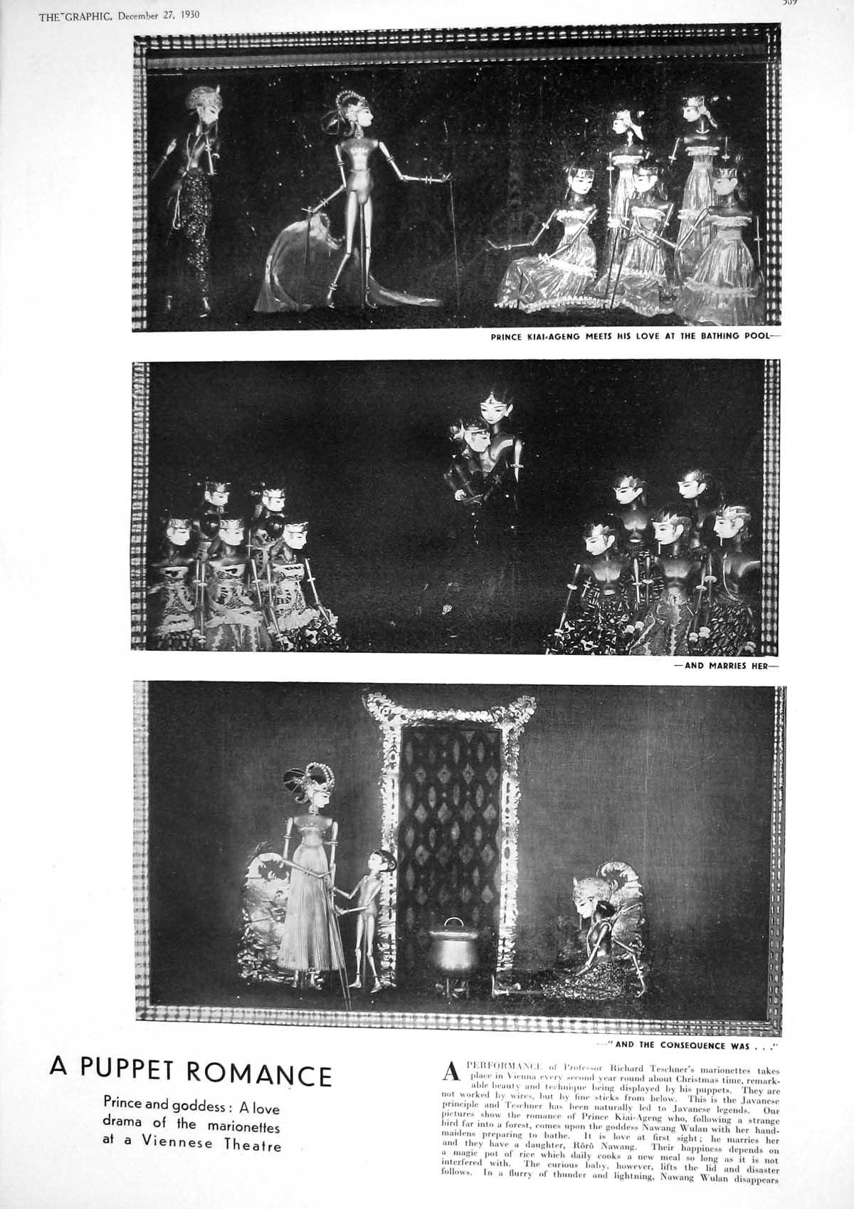 Old 1930 Professor Teschner Puppets Prince Kiai-Ageng Mr Sinclair Lew 20th