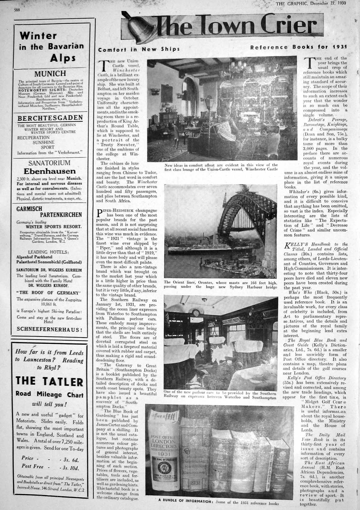 Old 1930 Ship Union-Castle Lounge Winchester Orient Liner Orontes Syd 20th
