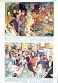 Antique Print 1930 Snowflakes Piccadilly Christmas Lancers Gaslight Colour 20th