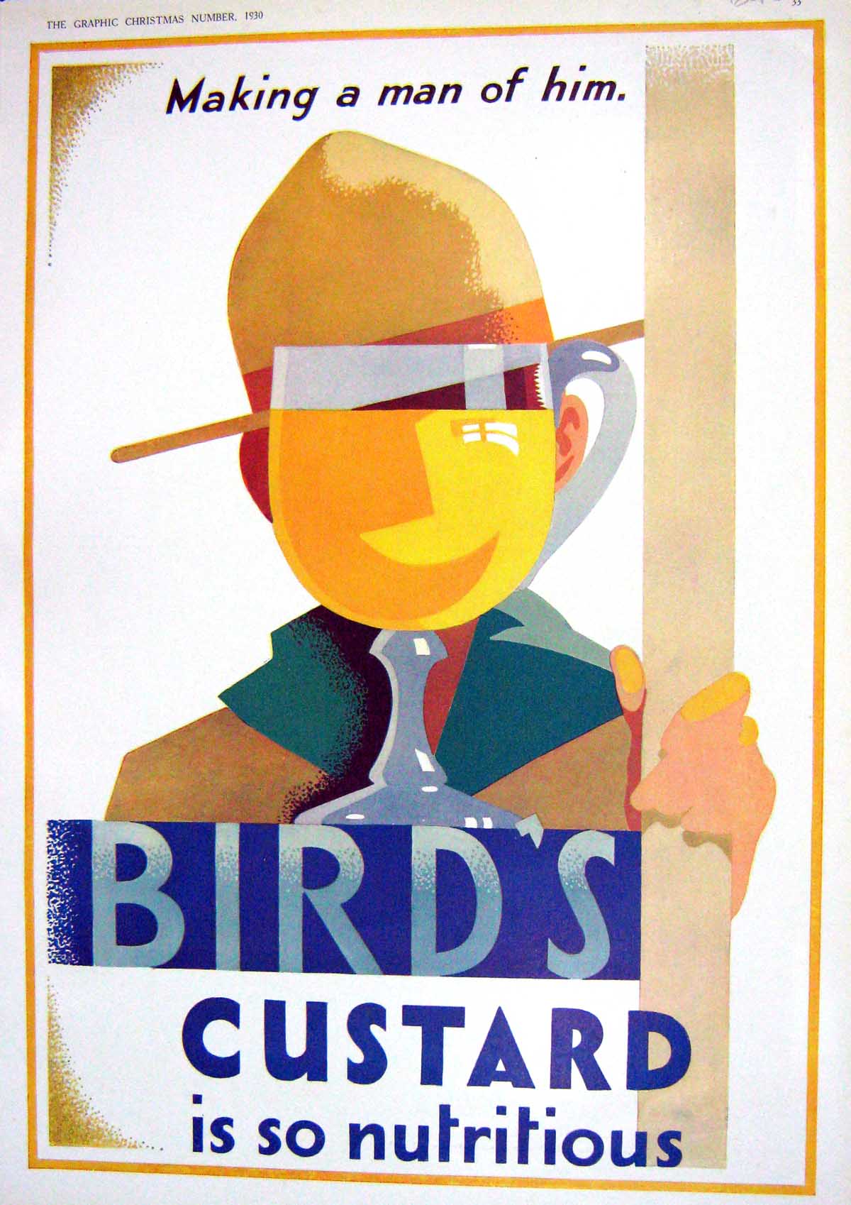 Old Print 1930 Bird'S Custard Pre-War Motorists Bleriot Aeroplane Colour 20th