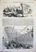 Original Old Antique Print Florence Italy Parrot Alms Riding House Windsor 1845